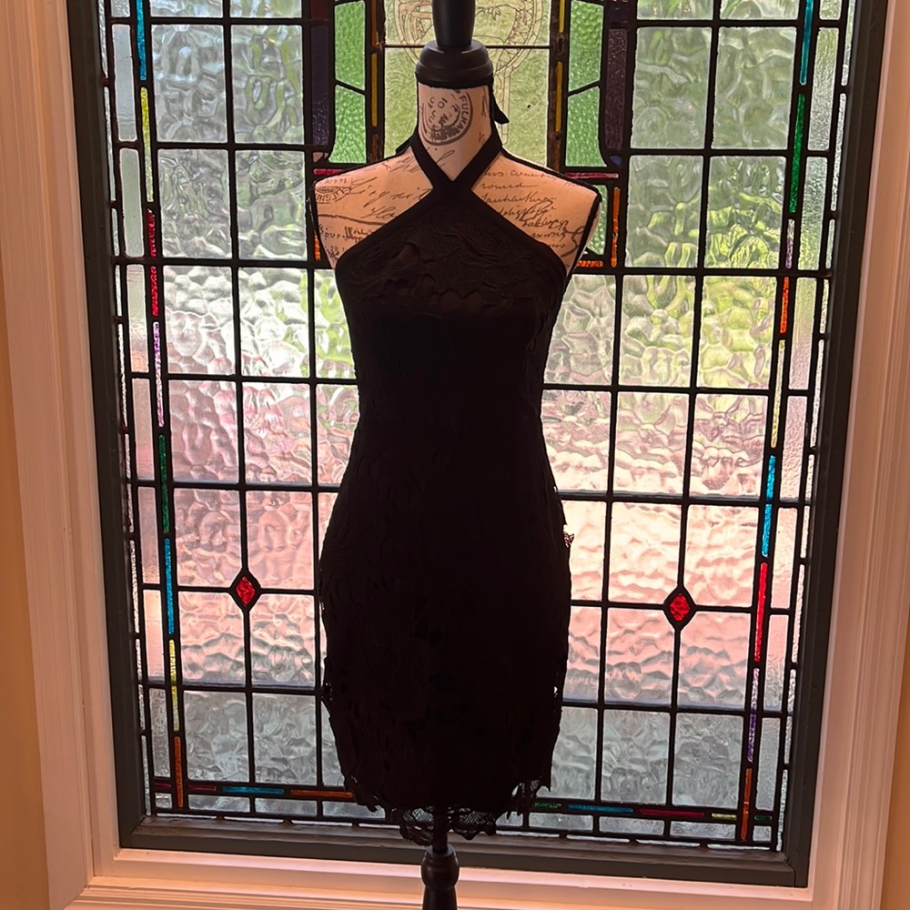 Black lace cocktail dress size medium